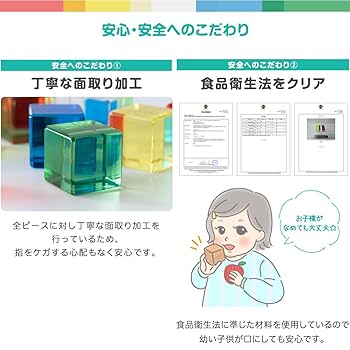 Amazon | RiZKiZ 積み木 アクリル製 キューブ型 【ギフト包装